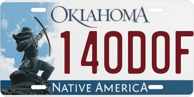 OK license plate 140DOF