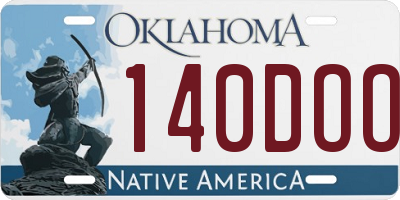 OK license plate 140DOO