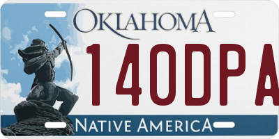 OK license plate 140DPA
