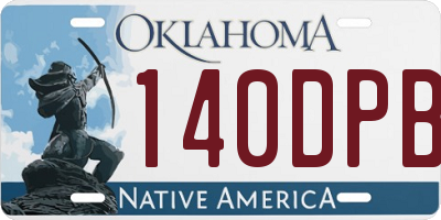 OK license plate 140DPB