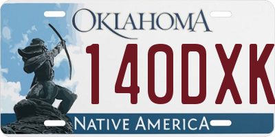 OK license plate 140DXK