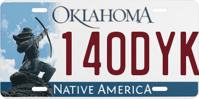 OK license plate 140DYK