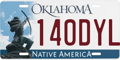 OK license plate 140DYL