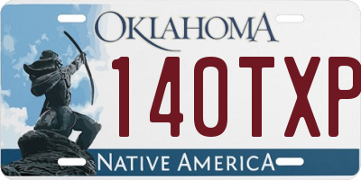 OK license plate 140TXP
