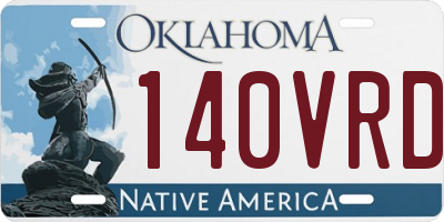 OK license plate 140VRD