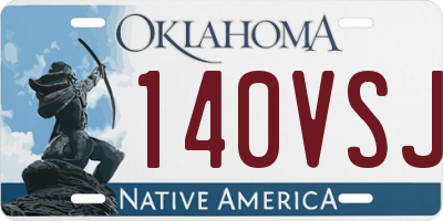 OK license plate 140VSJ