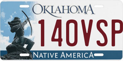 OK license plate 140VSP