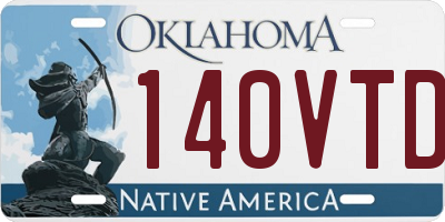 OK license plate 140VTD