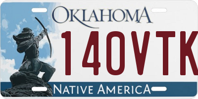 OK license plate 140VTK