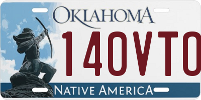 OK license plate 140VTO