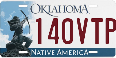 OK license plate 140VTP