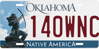 OK license plate 140WNC