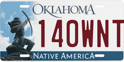 OK license plate 140WNT