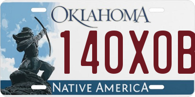 OK license plate 140XOB