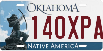 OK license plate 140XPA