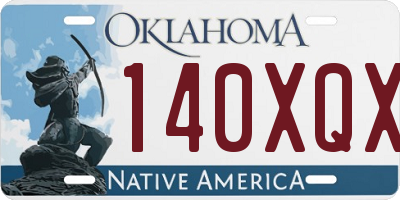 OK license plate 140XQX