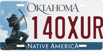 OK license plate 140XUR