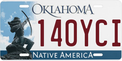 OK license plate 140YCI