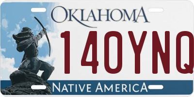 OK license plate 140YNQ