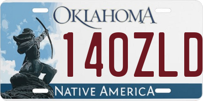 OK license plate 140ZLD