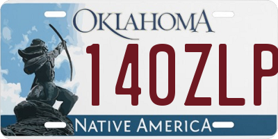 OK license plate 140ZLP