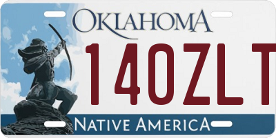 OK license plate 140ZLT