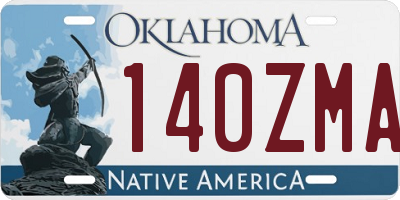 OK license plate 140ZMA