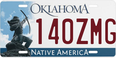 OK license plate 140ZMG