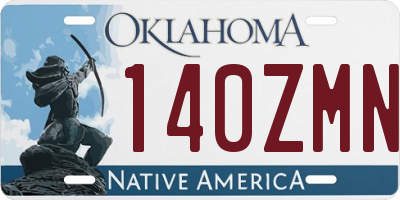 OK license plate 140ZMN