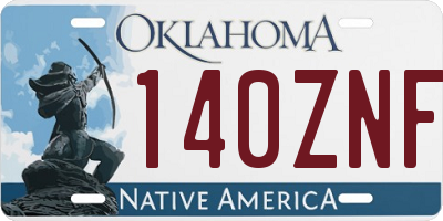 OK license plate 140ZNF