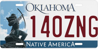 OK license plate 140ZNG