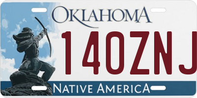 OK license plate 140ZNJ