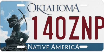 OK license plate 140ZNP