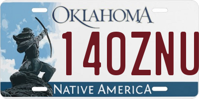 OK license plate 140ZNU