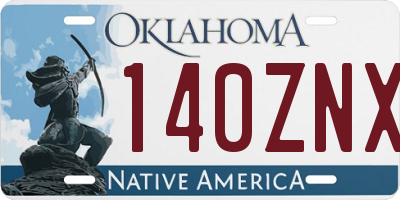 OK license plate 140ZNX