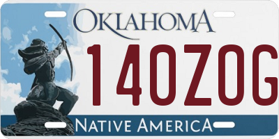 OK license plate 140ZOG