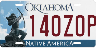 OK license plate 140ZOP