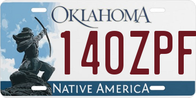 OK license plate 140ZPF