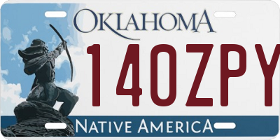 OK license plate 140ZPY