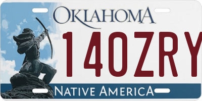 OK license plate 140ZRY