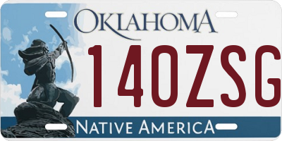 OK license plate 140ZSG