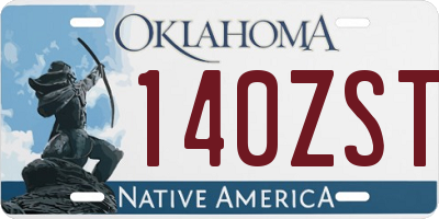 OK license plate 140ZST