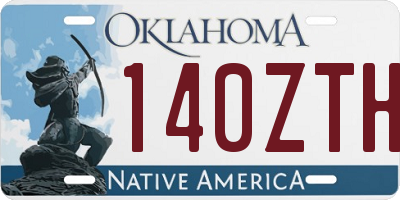 OK license plate 140ZTH