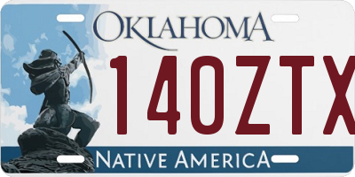 OK license plate 140ZTX