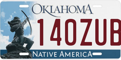 OK license plate 140ZUB