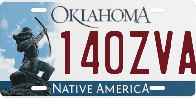 OK license plate 140ZVA