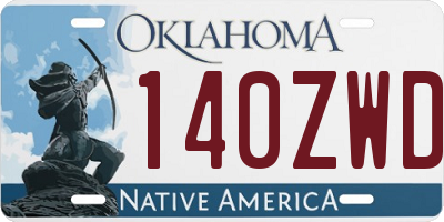 OK license plate 140ZWD