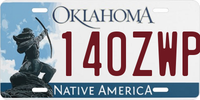OK license plate 140ZWP