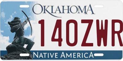 OK license plate 140ZWR