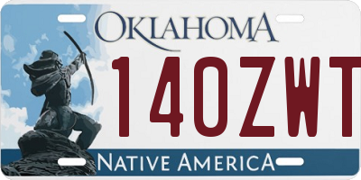 OK license plate 140ZWT